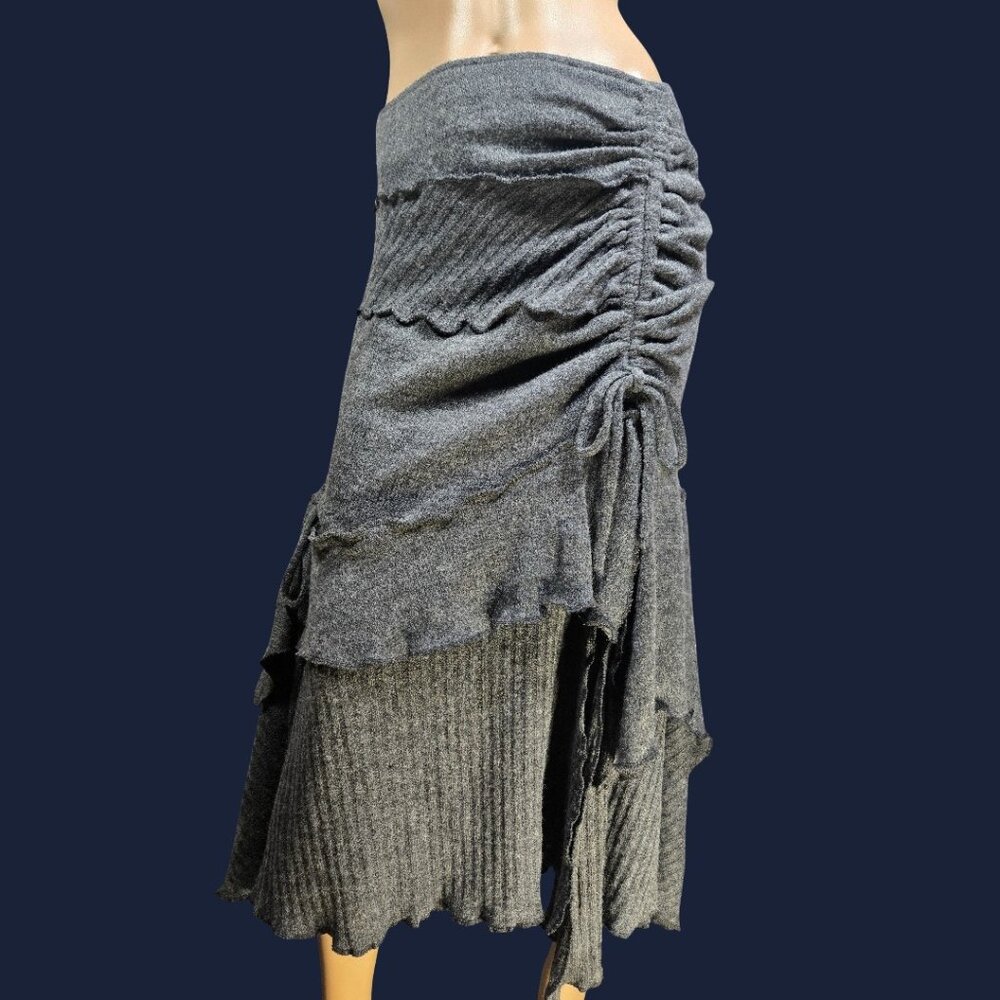 Gray Maxi Layered Knit Skirt - Versatile Women's Skirt